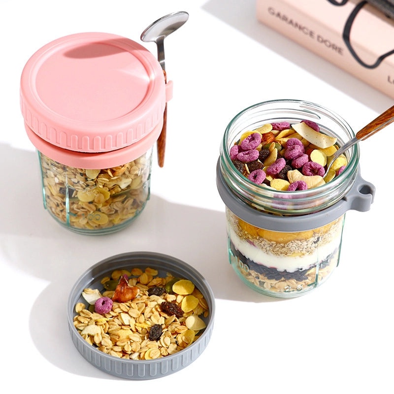 Portable Mason Jar with Lid and Spoon | Kitchen & Dining