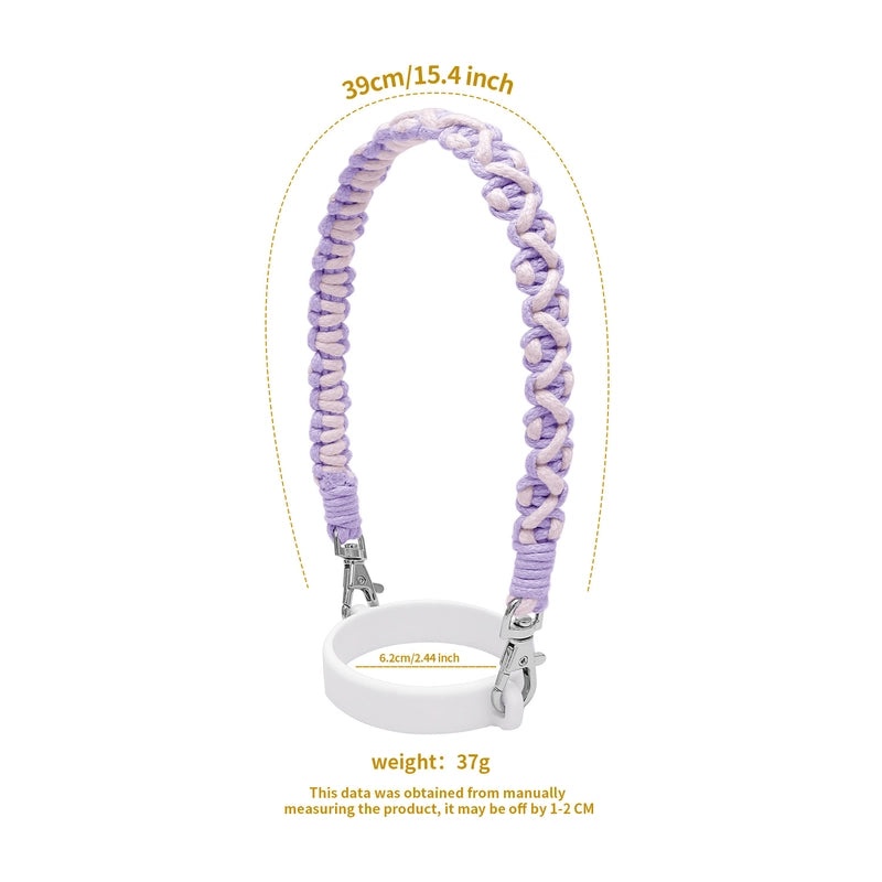 Multicolor Cotton Rope Water Bottle Holder with Silica Gel Grip | Outdoor Accessories