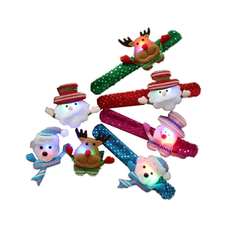 Christmas Light-Up Slap Bracelets for Kids, Snowman & Santa Designs|Kids Jewelry & Accessories