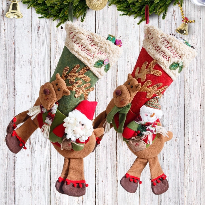 Kids Christmas Socks with Santa Snowman Reindeer Design | Christmas Accessories