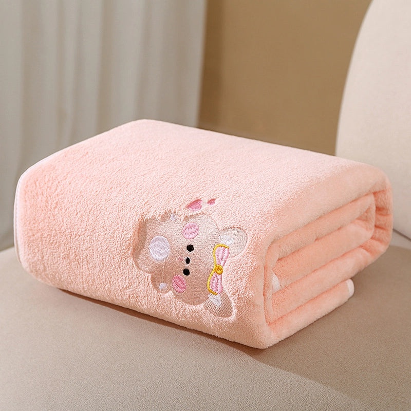 Soft Absorbent Newborn Baby Bath Towel Coral Fleece Quick-drying Thickened Lint-free Blanket|Baby Bath & Care