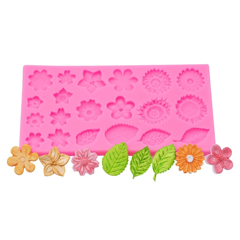 Silicone Mold for Rose Leaves Sunflower and Daisy Flowers Cake Decorating | Baking Tools & Cake Molds