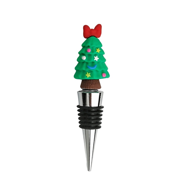 Christmas Holiday Wine Stopper with Santa Claus, Christmas Tree, and Elk Design PVC Alloy | Kitchen & Dining