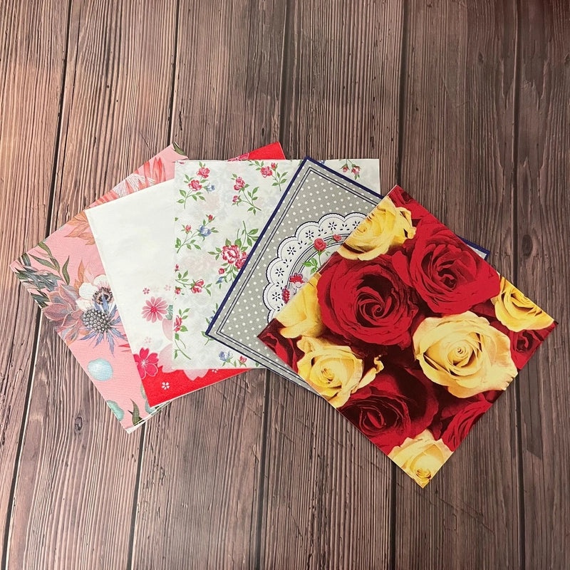 Rustic Floral Printed Wood Pulp Napkins|Home & Living > Kitchen & Dining > Paper Napkins