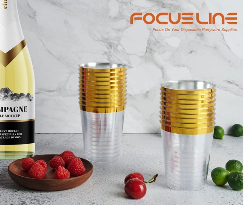 Disposable Dragon Pattern Tableware Set with White Gold-Edged Plates and Gold Air-Laid Paper Wine Glass Holders|Party Supplies