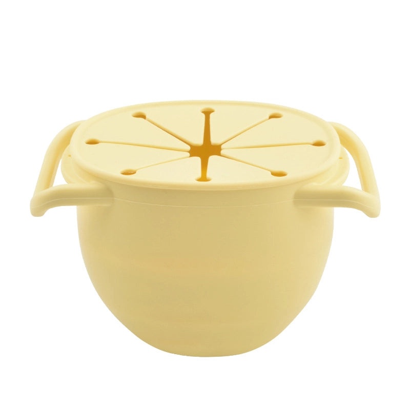 Baby Silicone Snack Cup with Rope | Fall-Resistant Foldable Binaural Children’s Snack Container | Baby Feeding Supplies