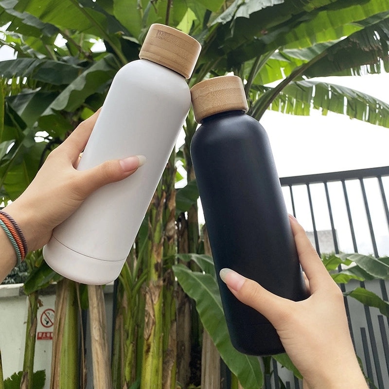 304 Stainless Steel Insulated Sports Water Bottle with Bamboo Lid Large Capacity Portable | Sports & Outdoors