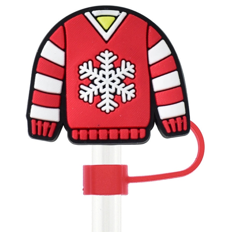 Christmas Holiday Silicone Santa Straw Caps 10PCS|Drinkware Accessories