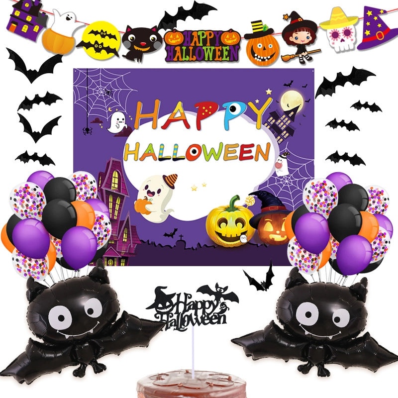 Halloween Hip-Hop Funny Pumpkin Letter Nonwoven Aluminum Film Party Decoration|Holiday Party Supplies