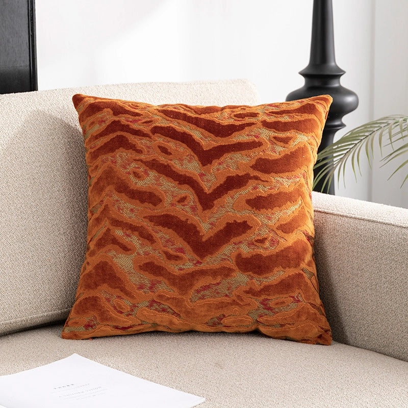 French Style Luxury Velvet Jacquard Waist Pillow Cushion for Sofa Bedside Back Support|Home Decor Pillows