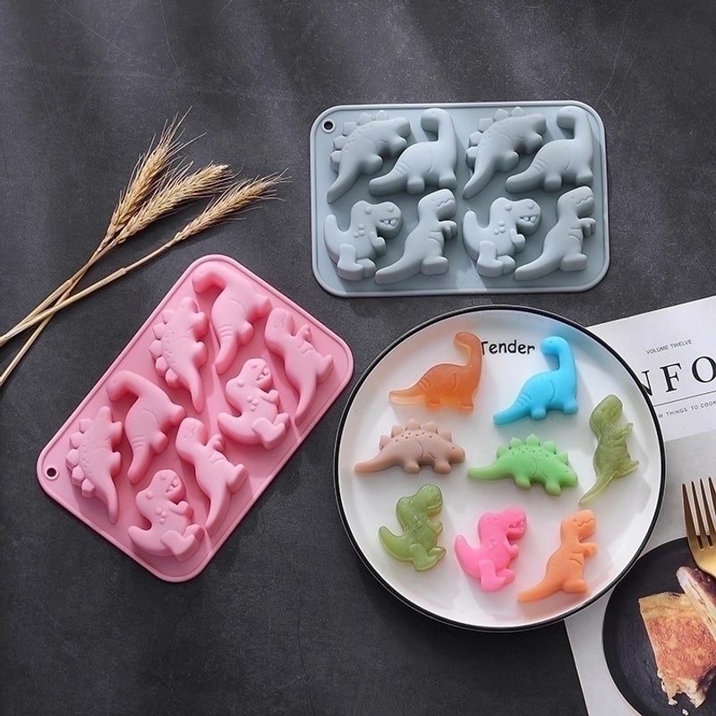 2 Pieces Adorable Dinosaur Silicone Kitchen Mold Set | Kitchen Accessories