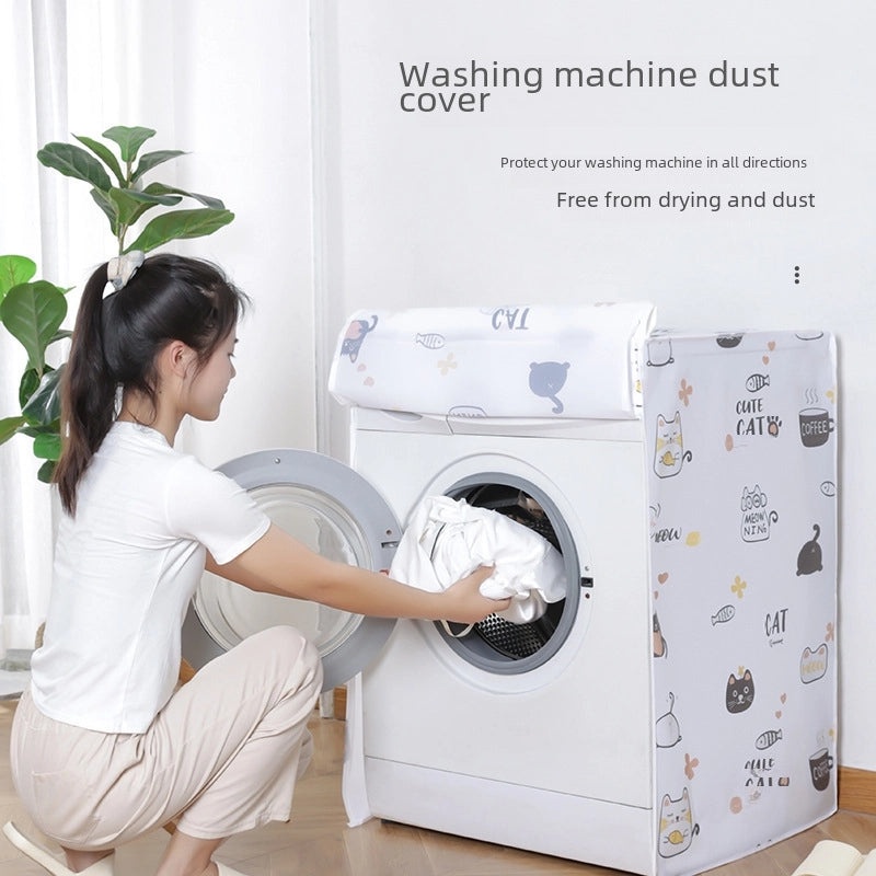 Waterproof PEVA Thickened Washing Machine Dust Cover Flip Drum Protector for Home Use | Home Appliances Accessories