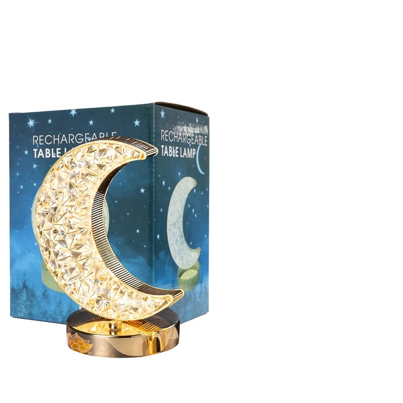 LED Stars and Moon Table Lamp Touch Rechargeable Bedside Night Light Small Modern Bedroom Decor|Home Lighting