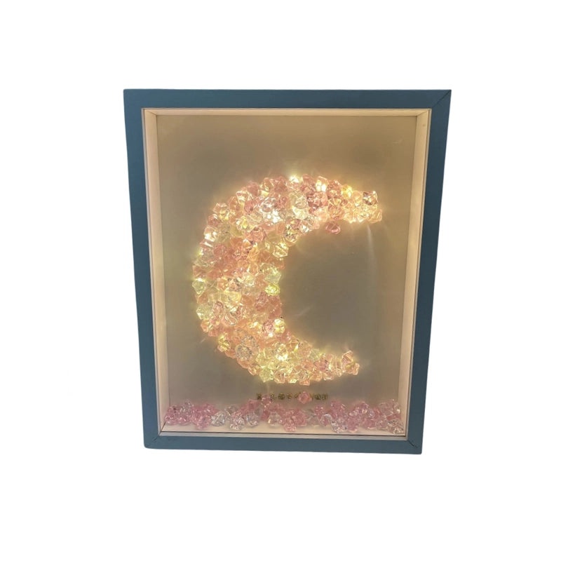 Moon Crystal Night Light with Butterfly Design Handmade DIY Birthday Gift|Home Decor Night Lights
