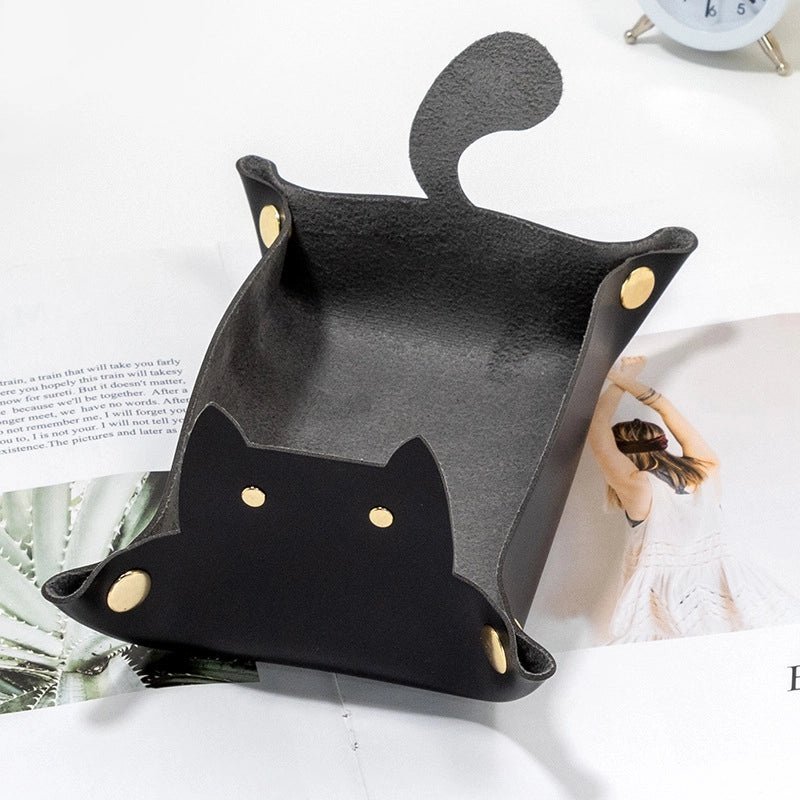 Stylish Solid Color PU Leather Key Holder Box with Secure Storage | Home & Living Accessories