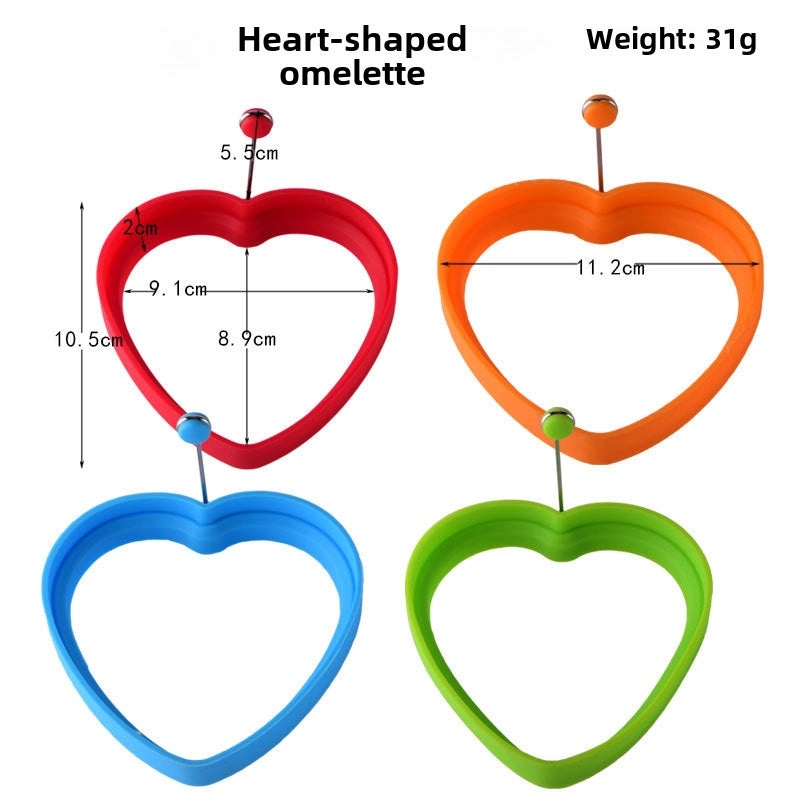 Five-star Heart Silicone Omelette Mold Round Pancake Ring Egg Cake Baking Tool|Kitchen Tools & Utensils