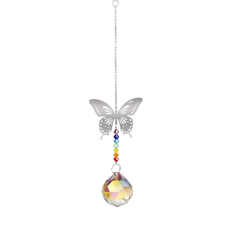 Elegant Heart & Butterfly Crystal Pendant Necklace|Jewelry & Accessories