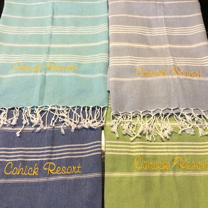 Customizable Turkey Beach Towel with Tassel Ears Striped Quick-Dry Bath Towel Embroidered | Beach Towels & Bath Linens