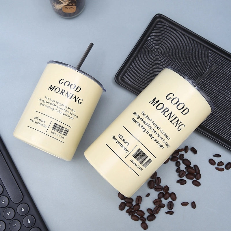 304 Stainless Steel Large Capacity Double Lid Coffee Tumbler | Outdoor Drinkware