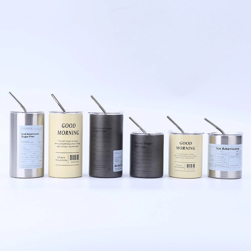 304 Stainless Steel Large Capacity Double Lid Coffee Tumbler | Outdoor Drinkware