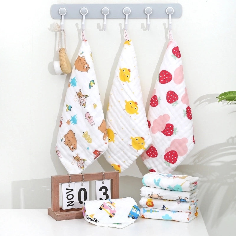 Adorable Cartoon Cotton Baby Burp Cloths Soft Absorbent Accessories for Newborns|Baby Accessories