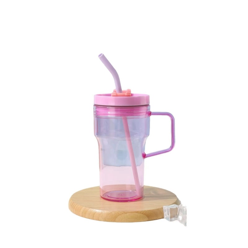 Portable Large Capacity Travel Water Cup with Handle and Straw | Drinkware