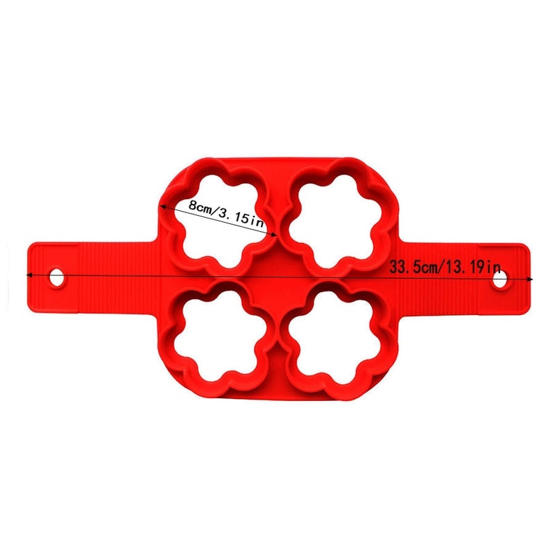 Silicone Omelette Pan with 7 Holes in Round, Heart, and Star Shapes | Kitchen Bakeware & Pancake Molds