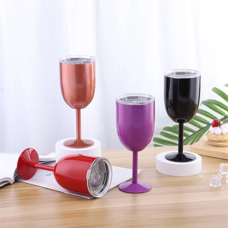 Elegant Solid Color 304 Stainless Steel Wine Glass for Casual Use | Drinkware & Bar Accessories