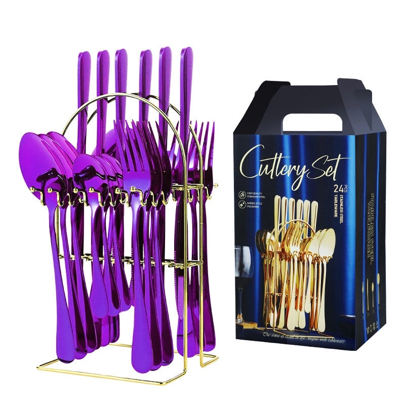Stylish Solid Color Stainless Steel Cutlery Set 1 Piece | Kitchen & Dining Tableware