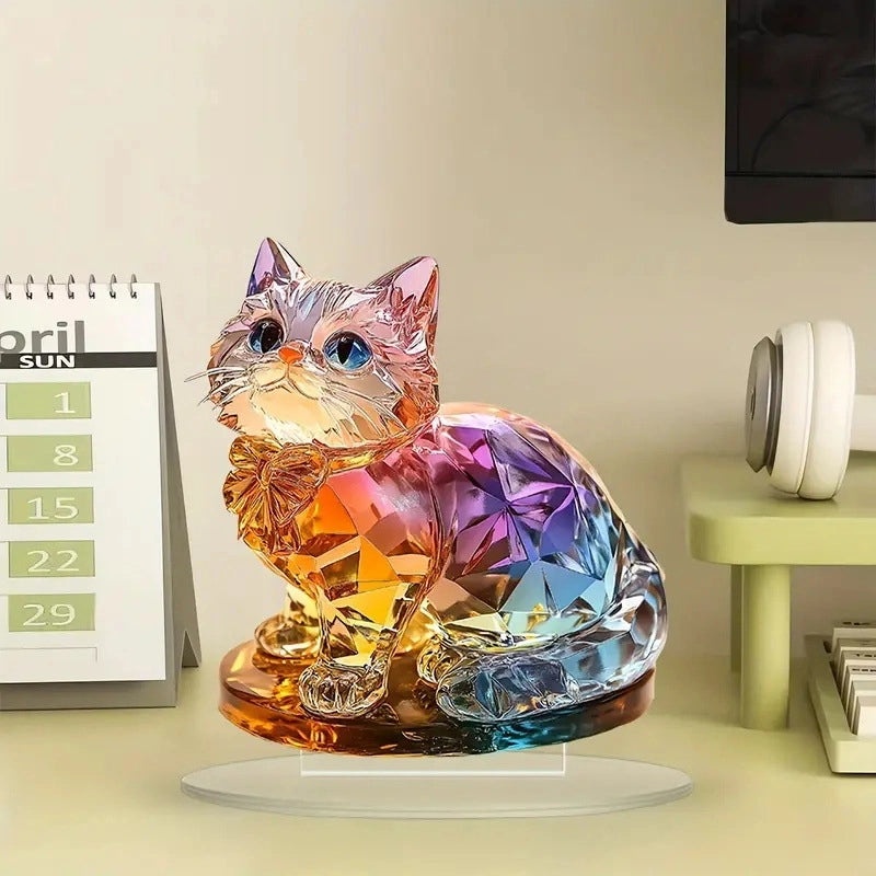 Adorable Cat Acrylic Decorative Figurines|Home Decor Accessories