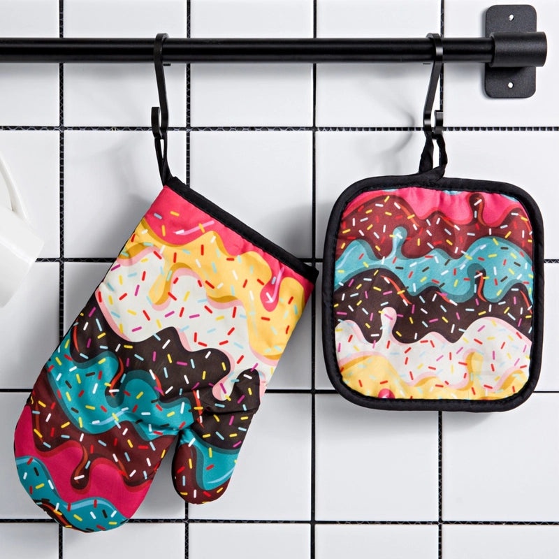 耐热加厚厨房手套防烫耐高温烘焙微波炉用隔热手套套装|厨房用品