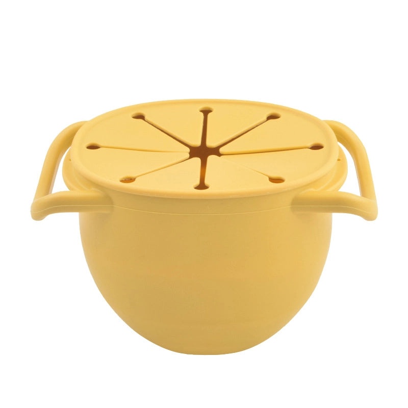 Baby Silicone Snack Cup with Rope | Fall-Resistant Foldable Binaural Children’s Snack Container | Baby Feeding Supplies