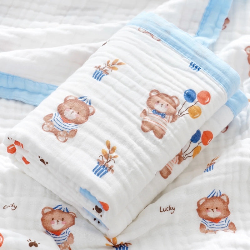 Soft Baby Bath Towel | Newborn Six-layer Gauze Cotton Absorbent Bath Quilt | Baby Care Essentials|婴儿用品