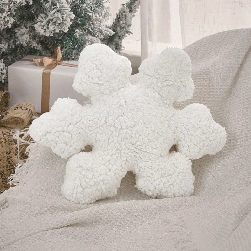 Minimalist Snowflake Plush Throw Pillow for Couch & Sofa | Home Decor & Living Room Accessories