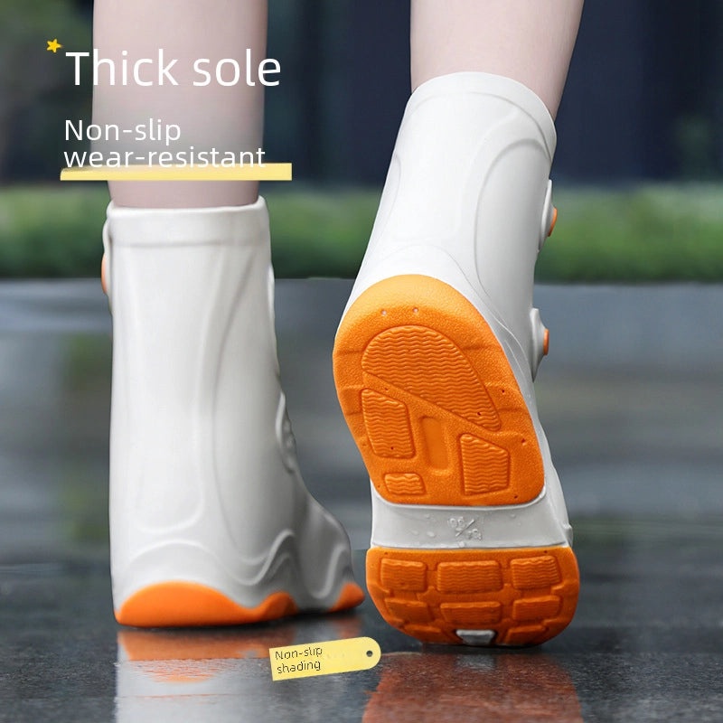 Women's Waterproof Silicone Rain Shoe Covers Anti-Slip Thickened Rain Boots for Adults and Kids|Rain Footwear