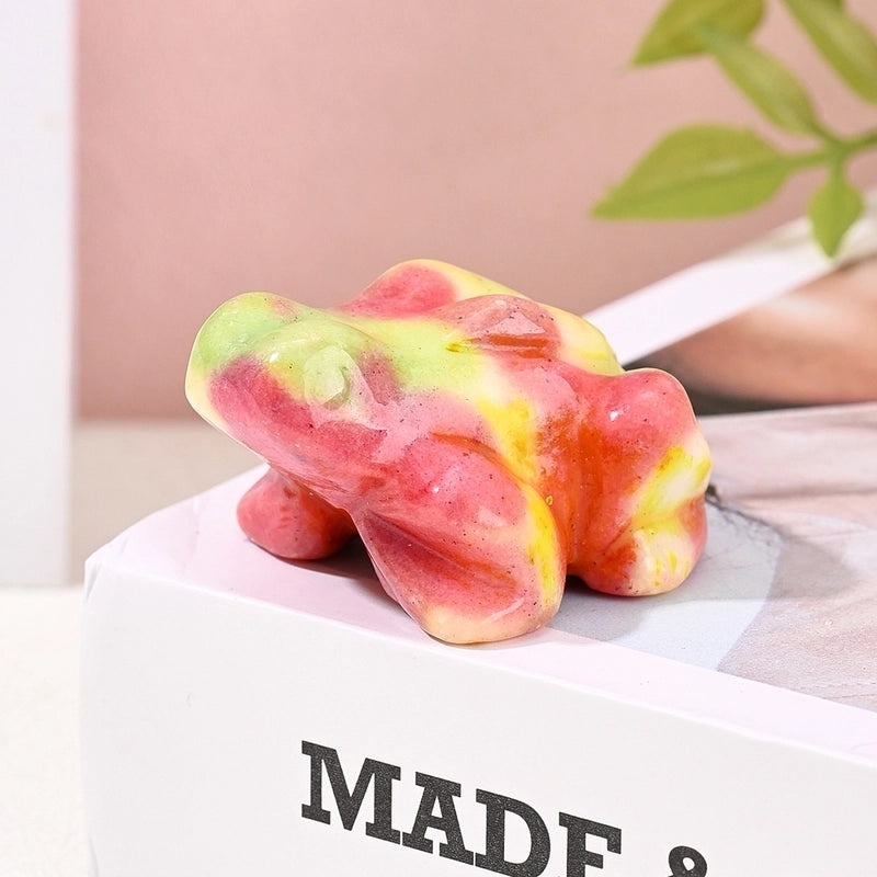 Handcrafted Minimalist Frog Figurine with Natural Stone | Home Decor Ornaments and Artificial Decorations|Home Decor
