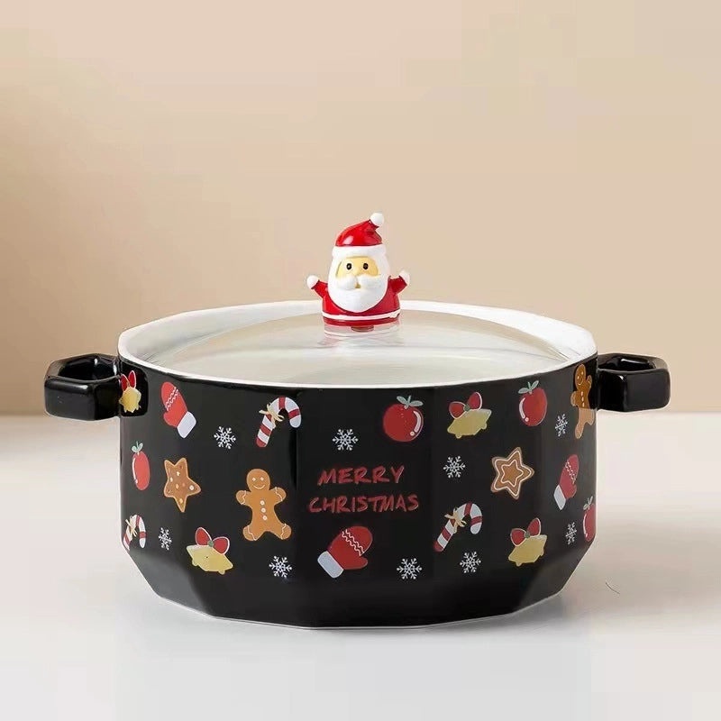 Christmas Santa Claus Porcelain Letter Plate 1 Piece|Holiday Tableware