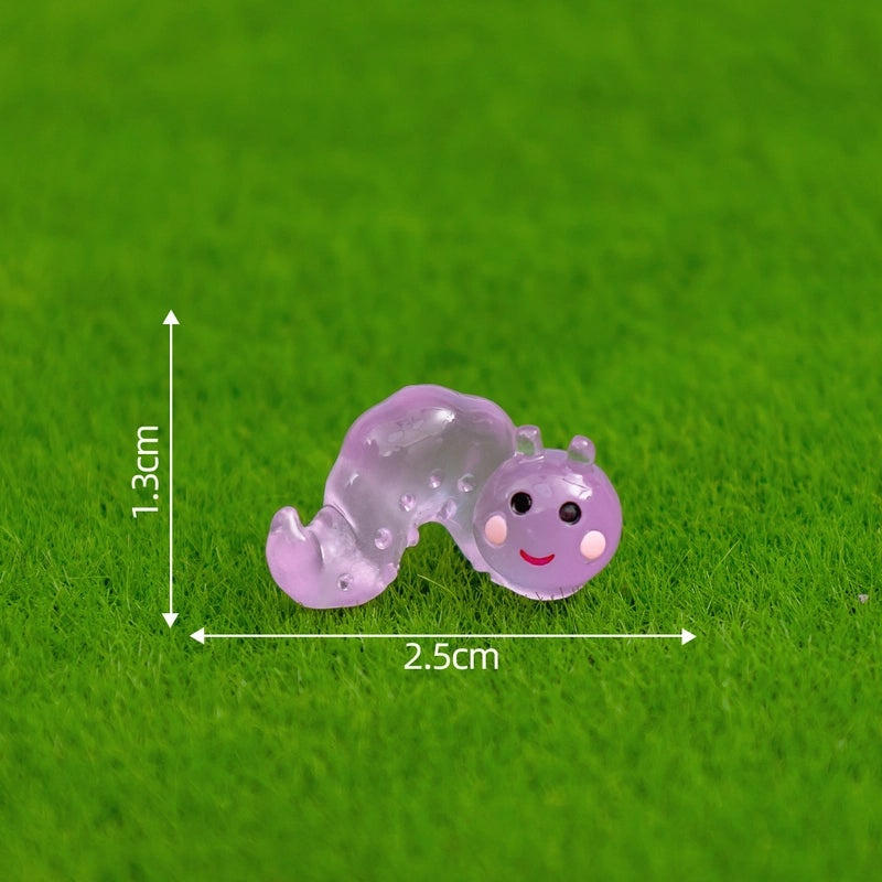 Glowing Moss Micro Landscape with Realistic Caterpillar for Succulent Garden DIY Decorative Miniature Ornaments|Garden Decor Accessories