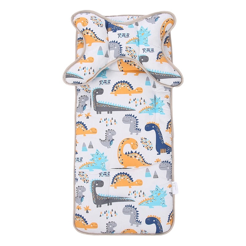 Baby Stroller Cushion Double-Sided Cotton Thick Soft Warm Breathable Ice Silk for All Seasons|Baby Stroller Accessories