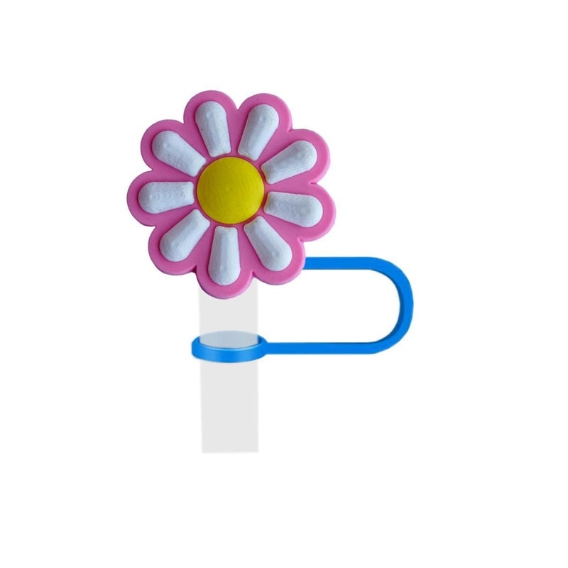 Adorable Floral PVC Straw Cap for Drinks 1 Piece | Drink Accessories