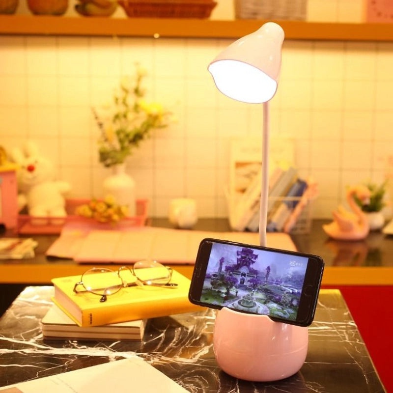 LED Eye Protection Desk Lamp with Pen Holder Small Student Reading Lamp for Bedroom Dormitory Desk|Desk Lamps & Lighting