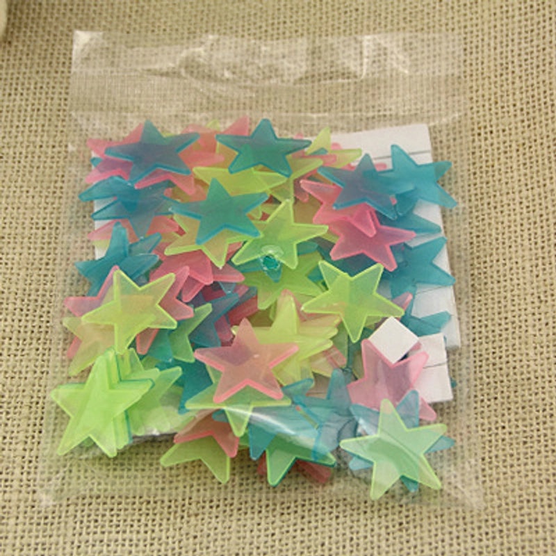 3-8cm Glow in the Dark Star and Moon Wall Stickers for Kids' Rooms, Fluorescent 3D Decorative Decals|Home Decor & Wall Art