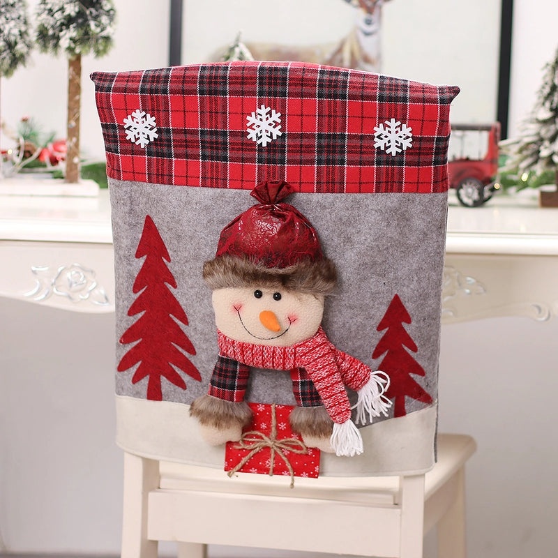 Nordic Christmas Santa Elk Chair Covers Nonwoven PP Cotton Cartoon Style Festival Decor|Holiday Party Decorations