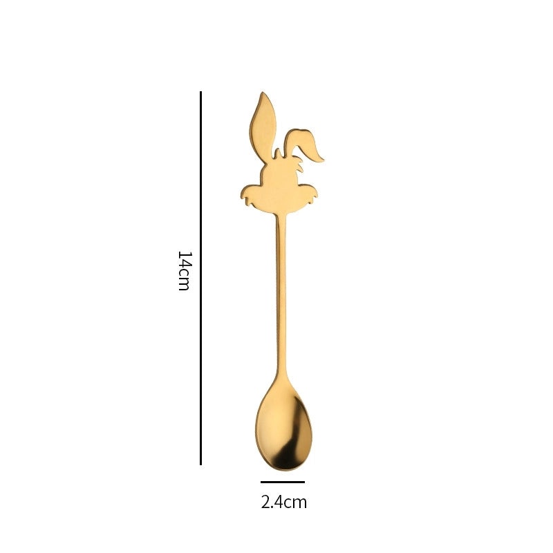 Stainless Steel Spoon with Cute Animal Design Solid Color 1 Piece|Kitchen Utensils