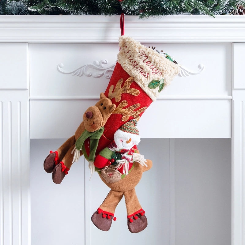 Kids Christmas Socks with Santa Snowman Reindeer Design | Christmas Accessories