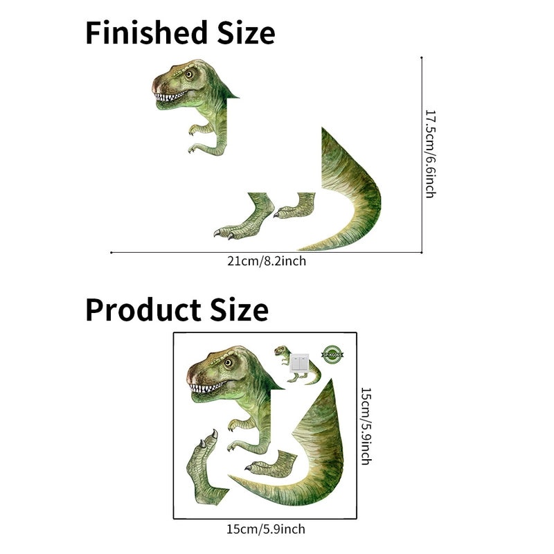Adorable Dinosaur PVC Switch Wall Decal for Kids Room Decor|Kids Room Wall Decals
