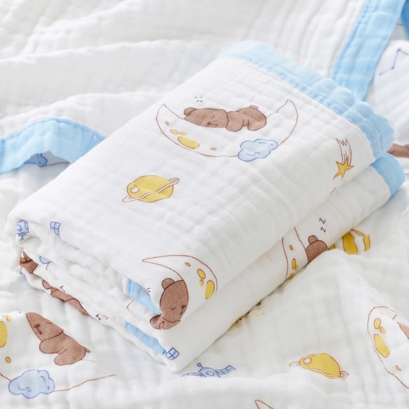 Soft Baby Bath Towel | Newborn Six-layer Gauze Cotton Absorbent Bath Quilt | Baby Care Essentials|婴儿用品
