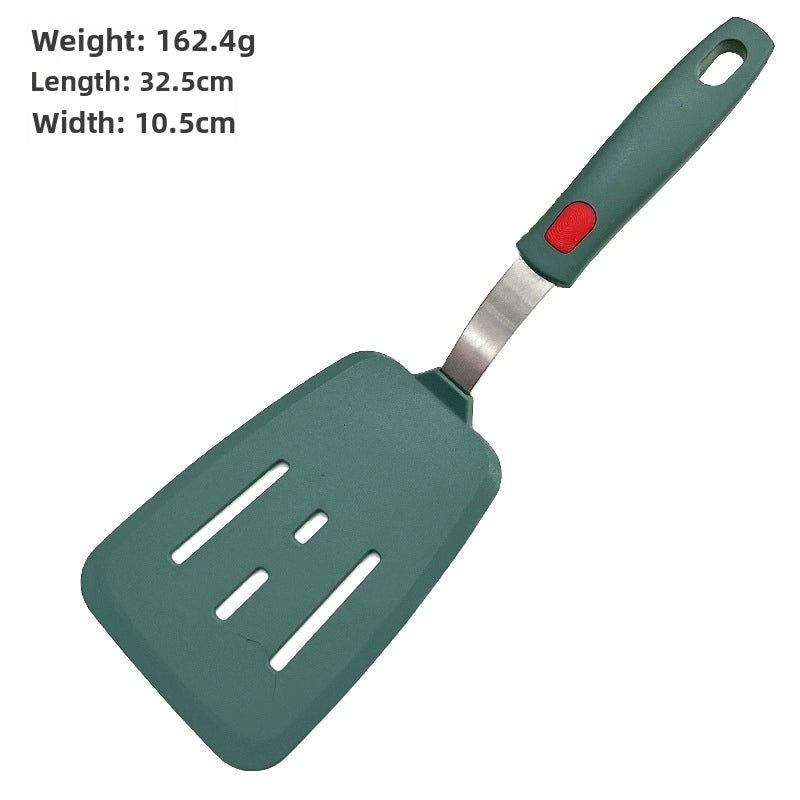 Dark Green Silicone Cooking Spatula with Stainless Steel Handle | Kitchen Utensils