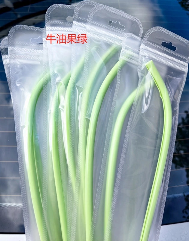 Haoqingxi Folding Silicone Straws Reusable Food Grade Easy to Clean Portable Straw Set|Kitchen & Dining