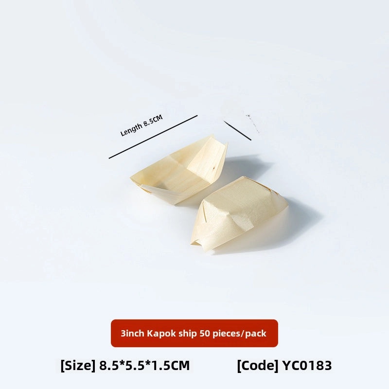 一次性木质寿司船餐盒 创意木质餐具 便携零食盘 刺身托盘 | 餐具与餐盒